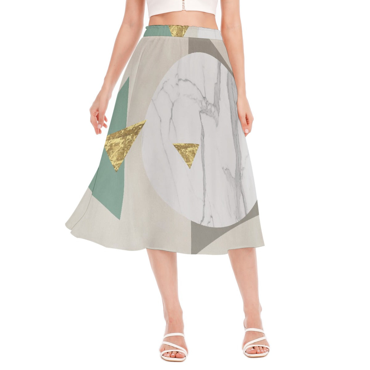 All-Over Print Women's Long Section Chiffon Skirt