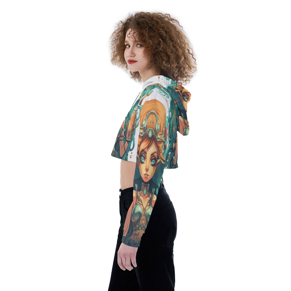 All-Over Print Women's Crop Top Hoodie