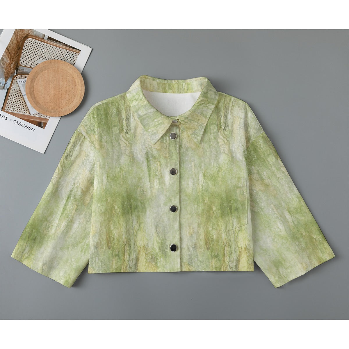All-Over Print Women's Cropped Jacket | 245GSM Cotton