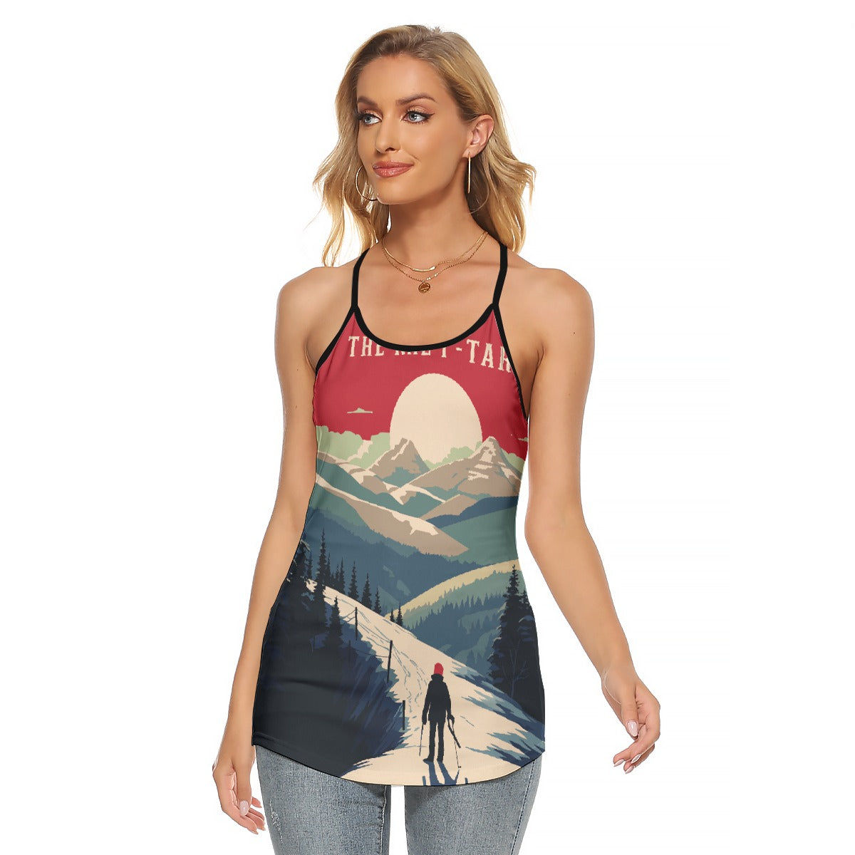 All-Over Print Women's Criss-Cross Open Back Tank Top