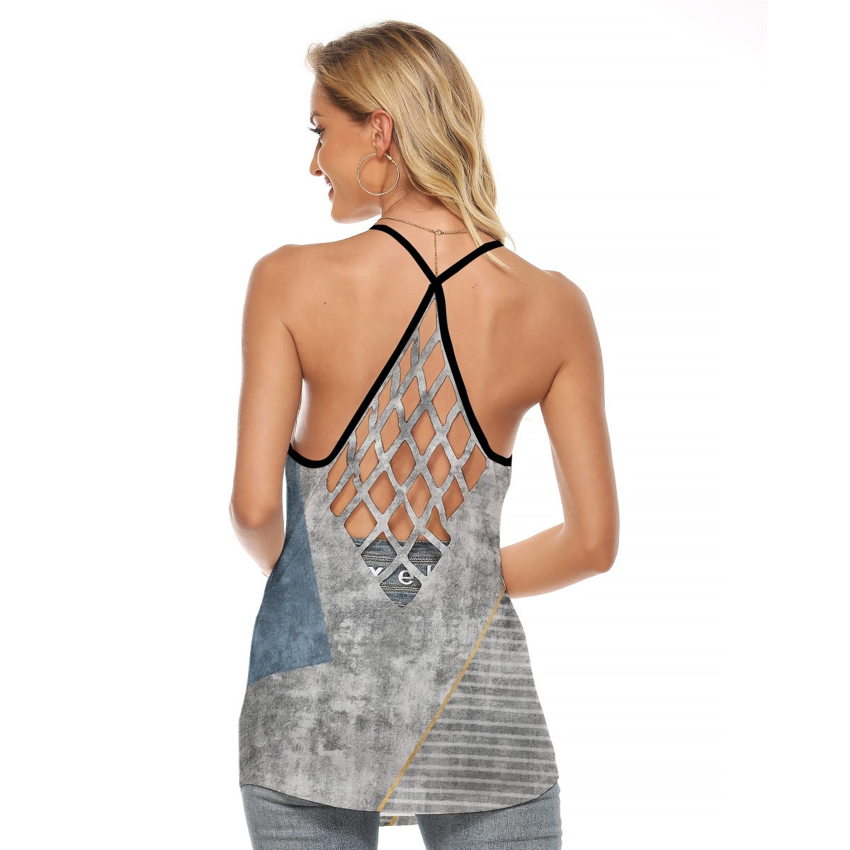 All-Over Print Women's Criss-Cross Open Back Tank Top