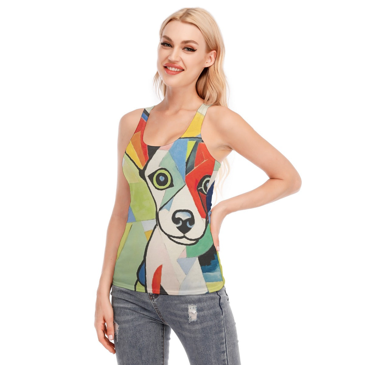 All-Over Print Women's Racer Vest | 190GSM Cotton