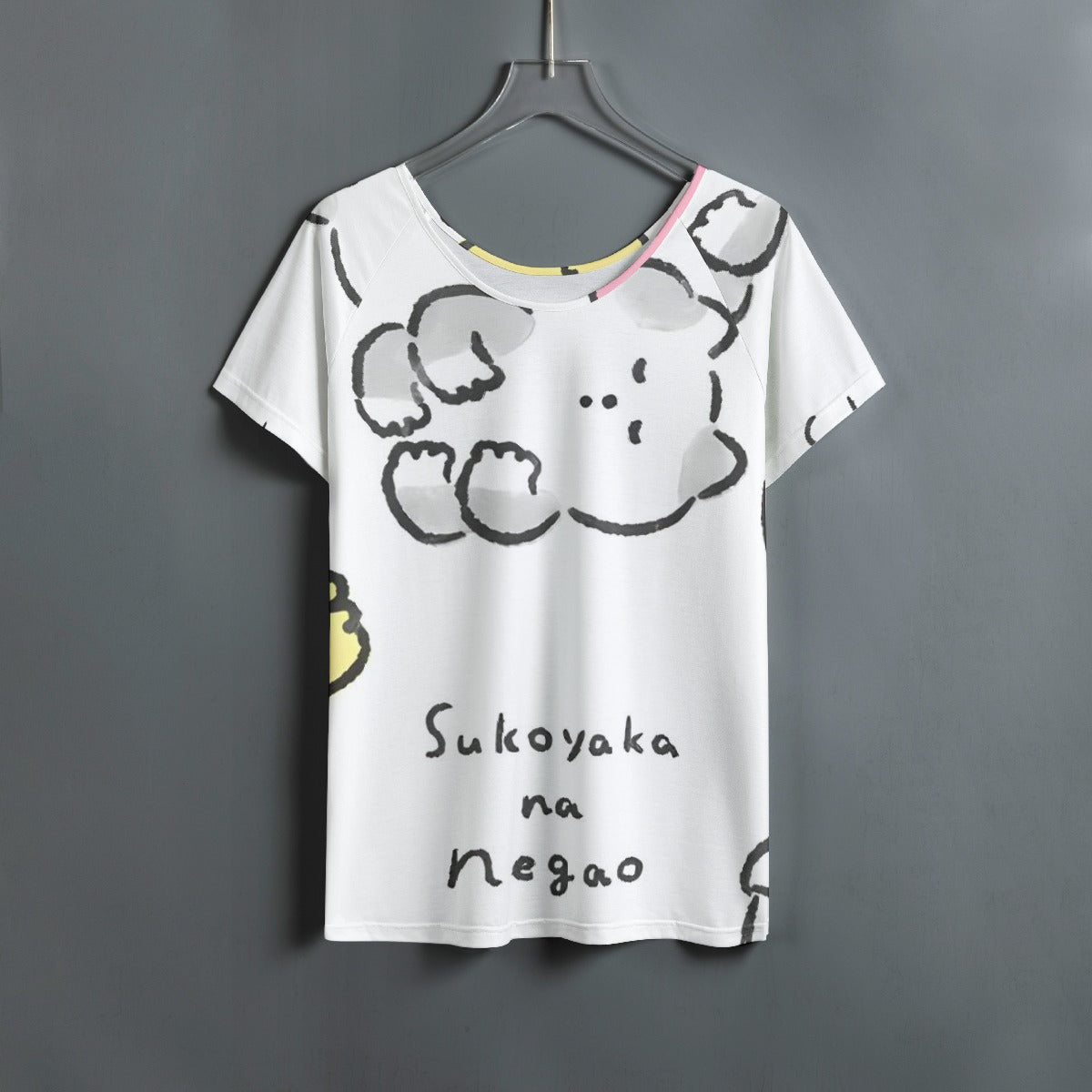 All-Over Print Women's Round Neck T-shirt With Raglan Sleeve