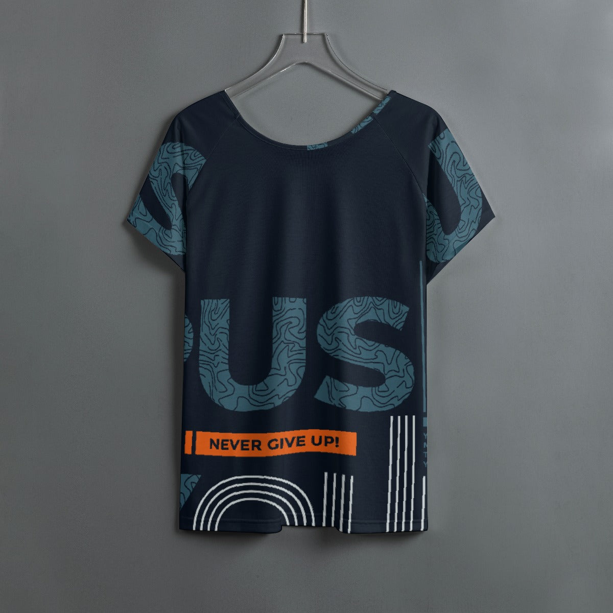 All-Over Print Women's Round Neck T-shirt With Raglan Sleeve