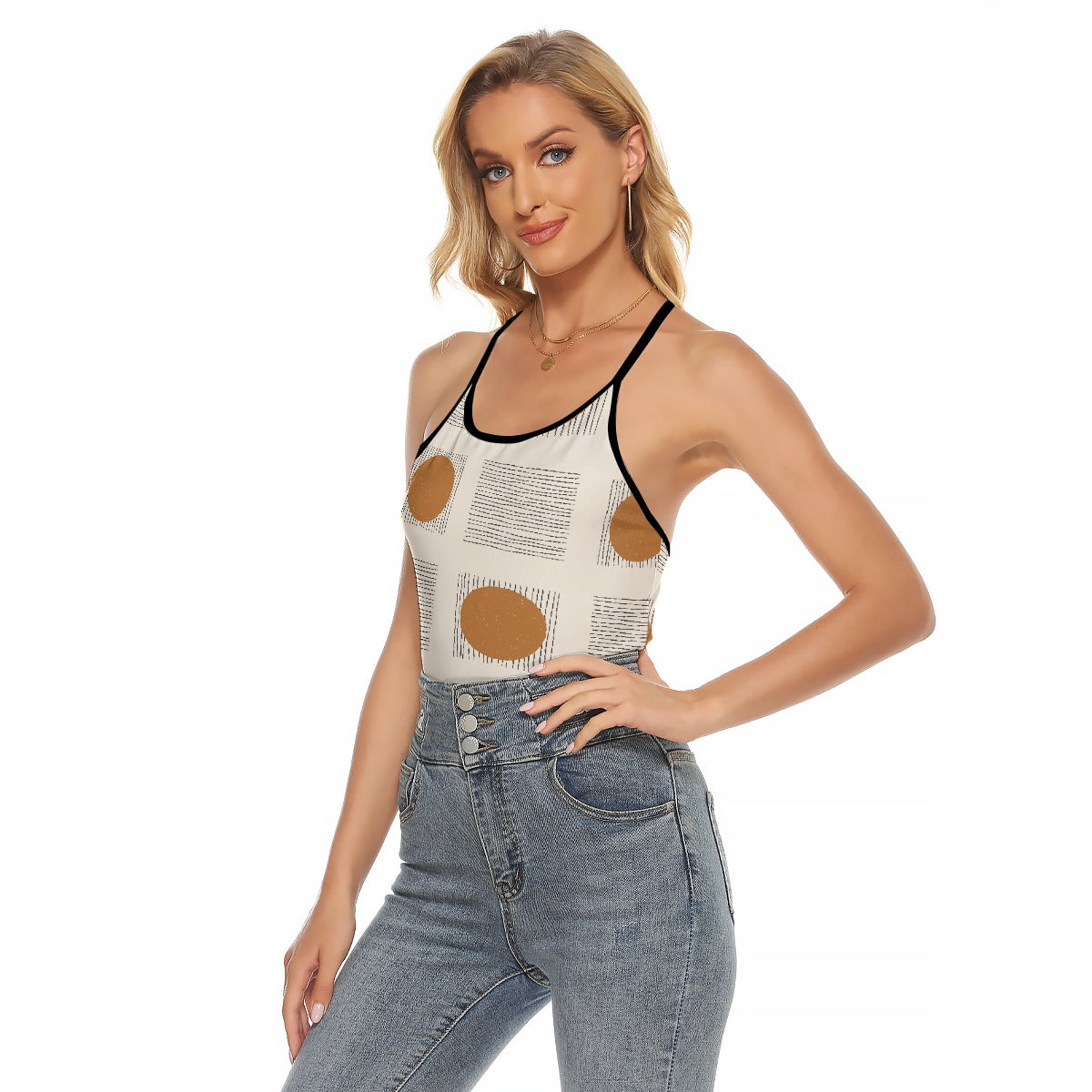 All-Over Print Women's Criss-Cross Open Back Tank Top