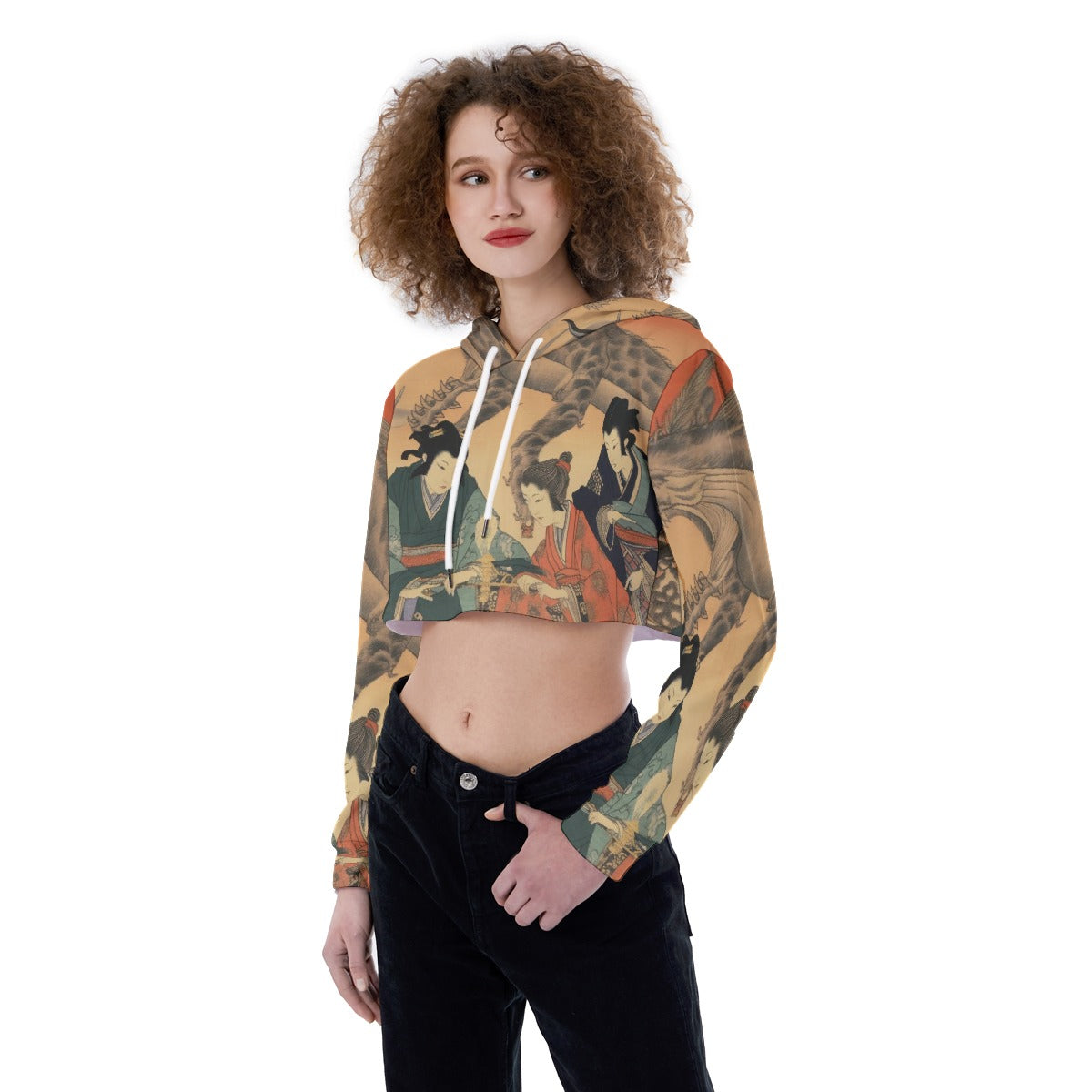 All-Over Print Women's Crop Top Hoodie