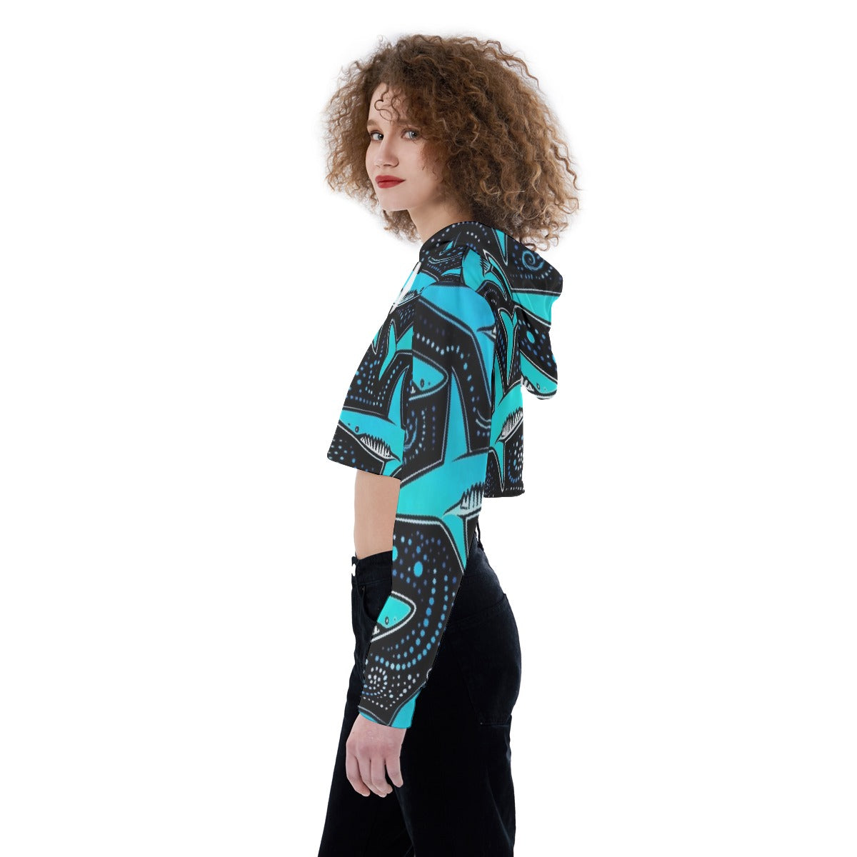All-Over Print Women's Crop Top Hoodie