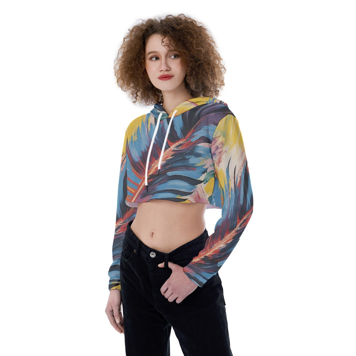 All-Over Print Women's Crop Top Hoodie