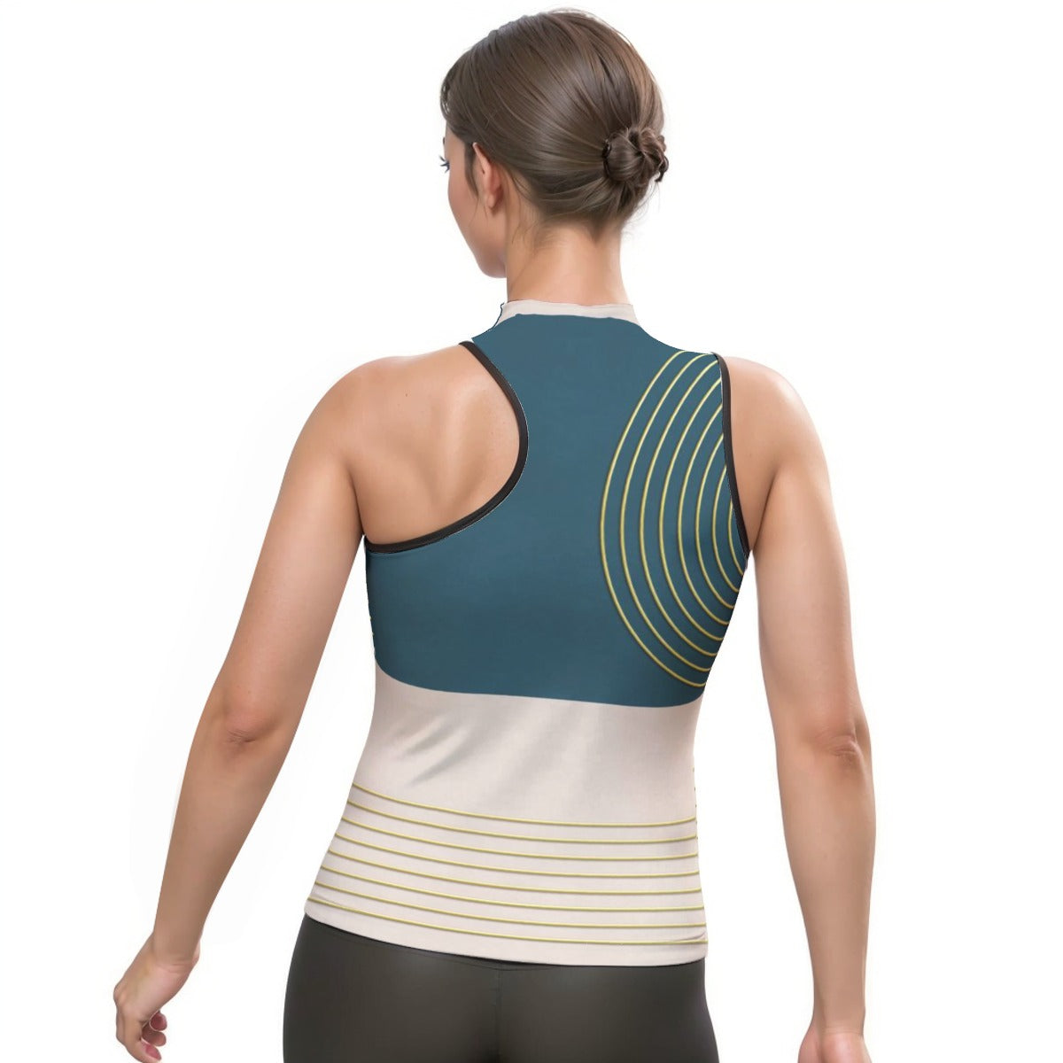 All-Over Print Women's Halter Sleeveless Asymmetrical Tank Top