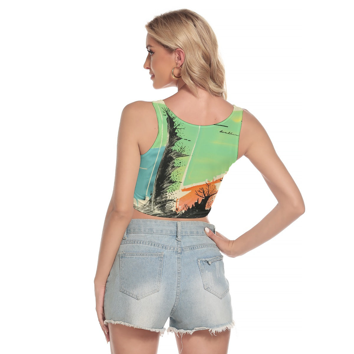 All-Over Print Women's Sport Crop Tank Top