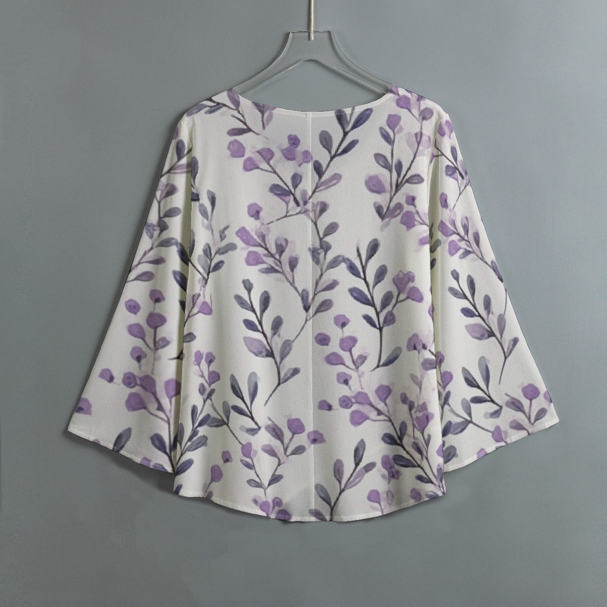 All-Over Print Women's V-neck T-shirt With Irregular Hem