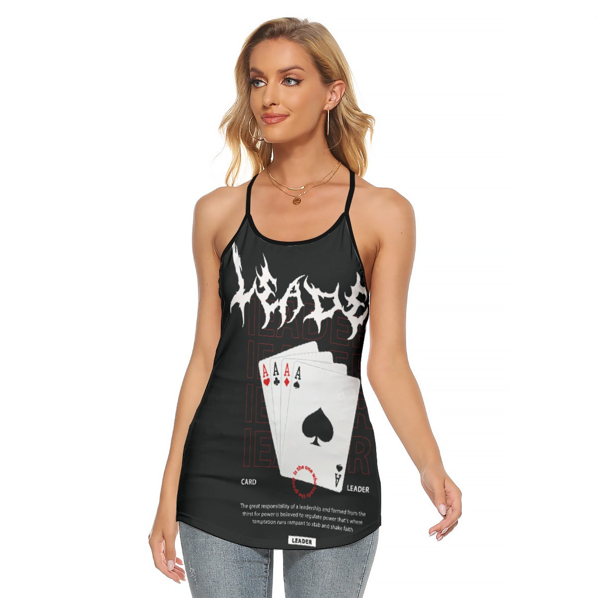 All-Over Print Women's Criss-Cross Open Back Tank Top