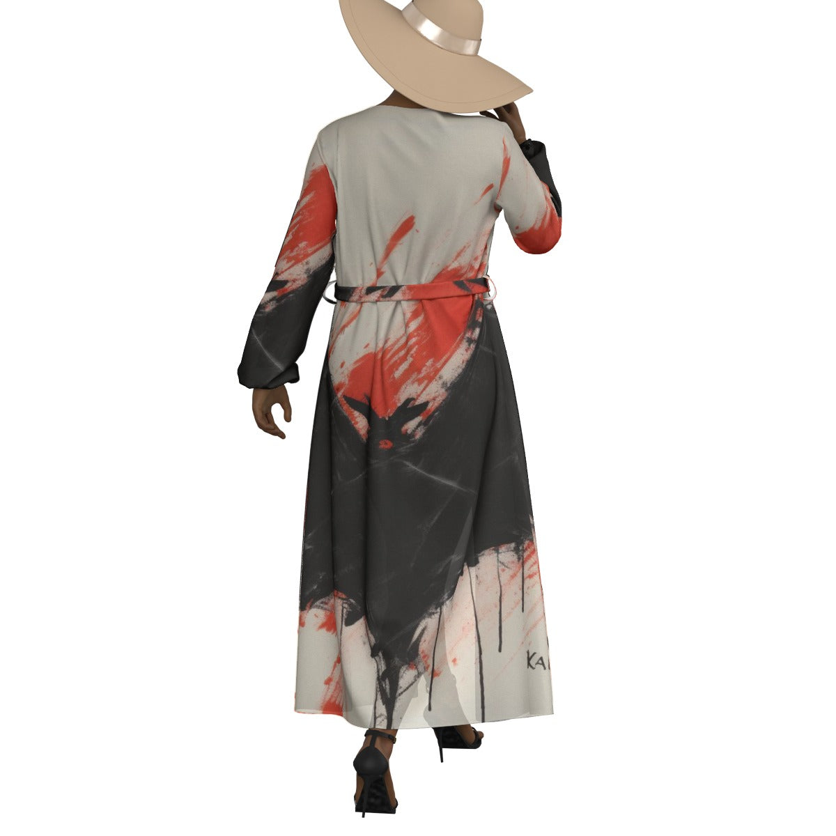 All-Over Print Women's Lace-up Chiffon Robe