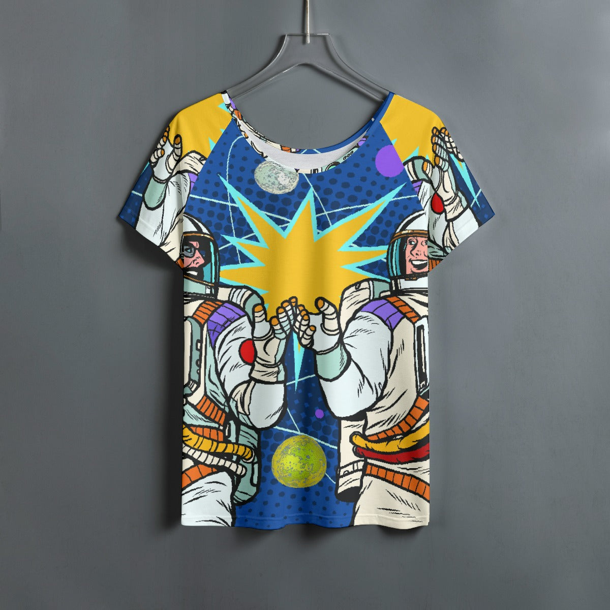 All-Over Print Women's Round Neck T-shirt With Raglan Sleeve