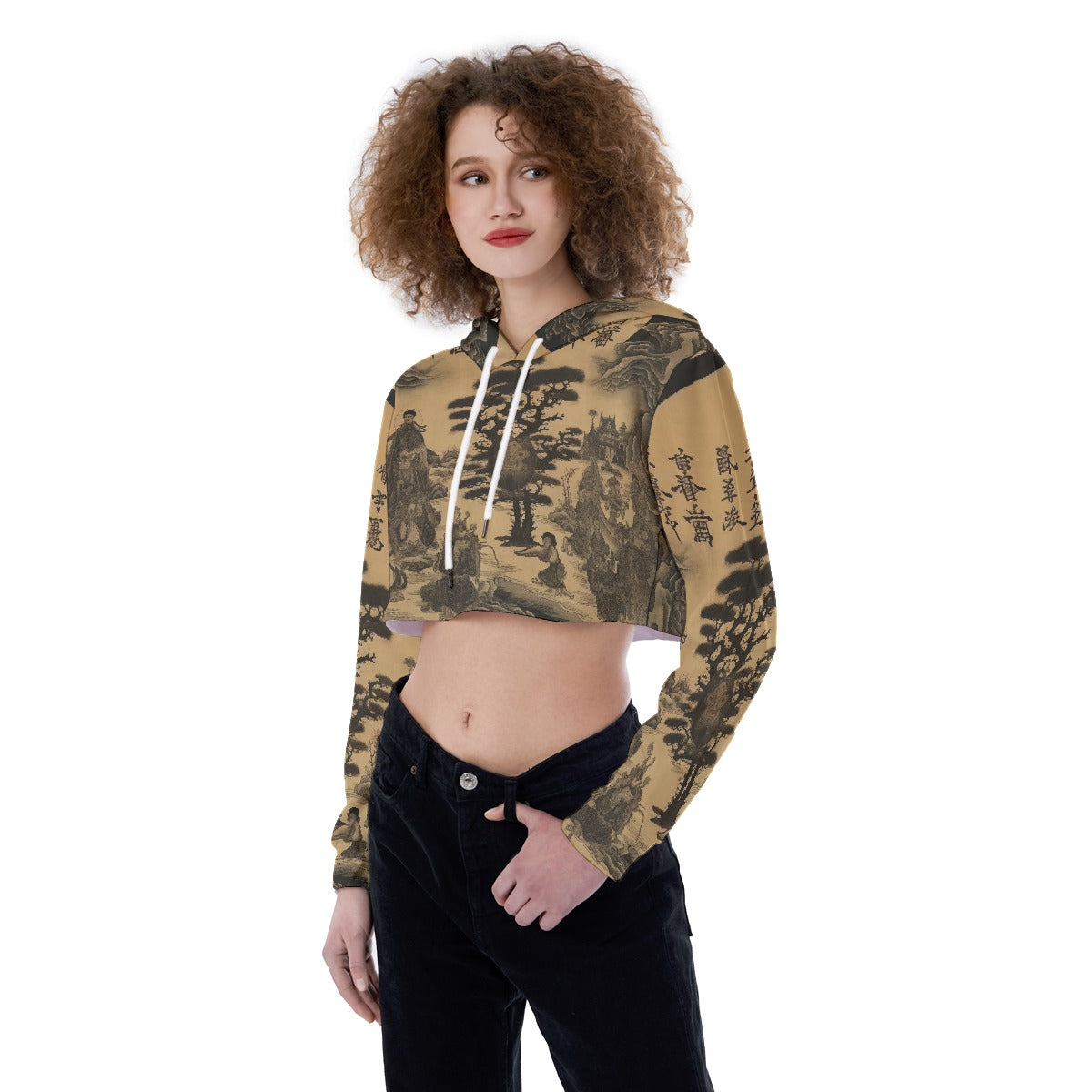 All-Over Print Women's Crop Top Hoodie