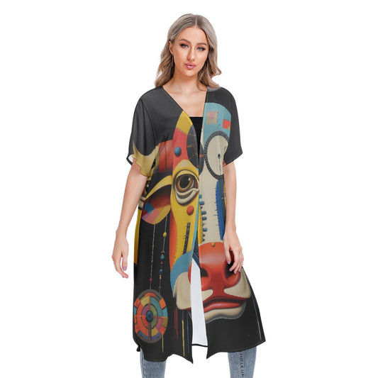 All-Over Print Women's Short Sleeve Cardigan