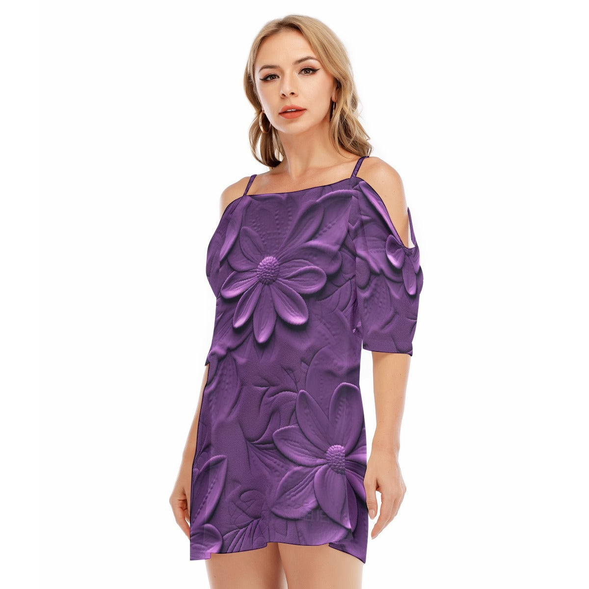 All-Over Print Women's Off-shoulder Cami Dress