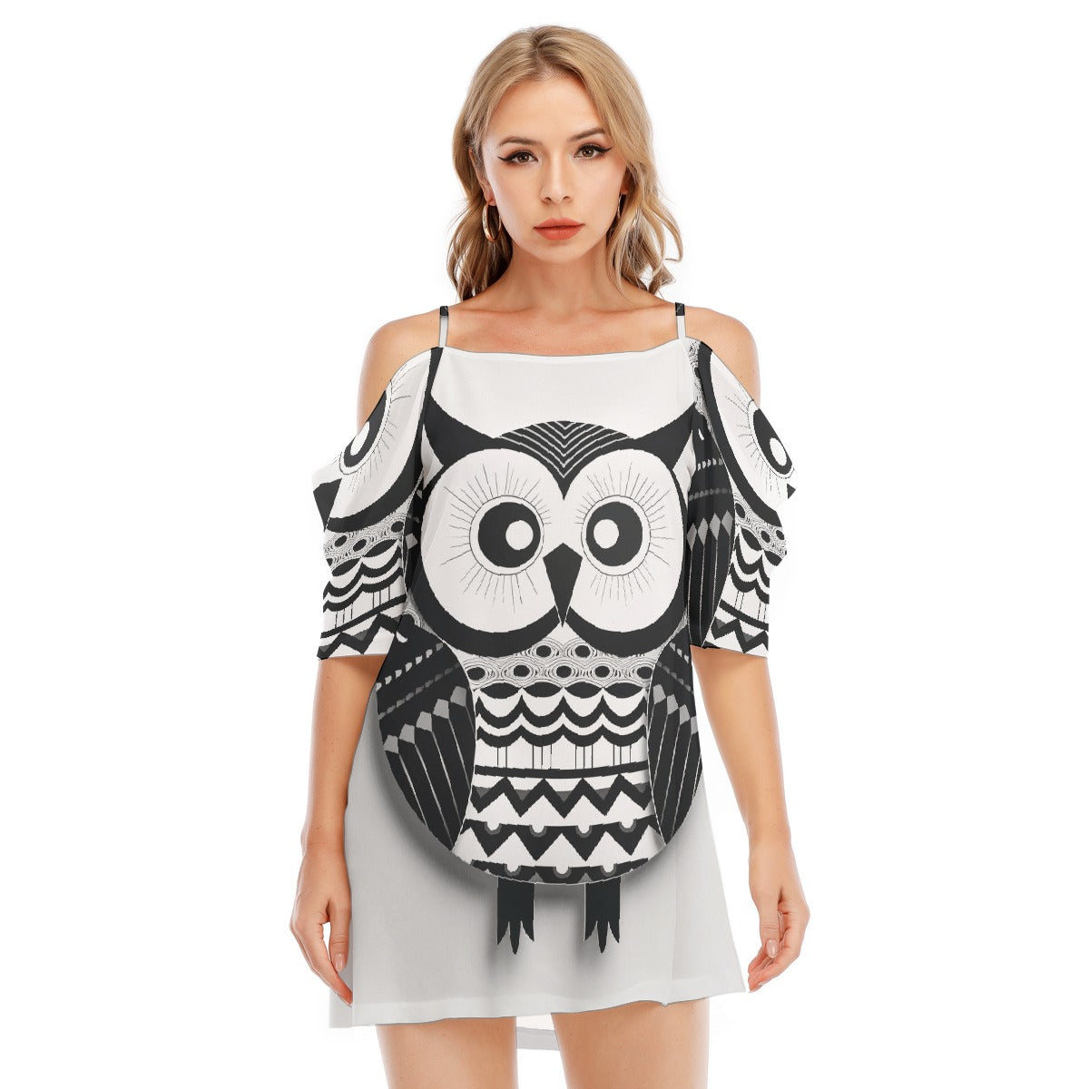 All-Over Print Women's Off-shoulder Cami Dress