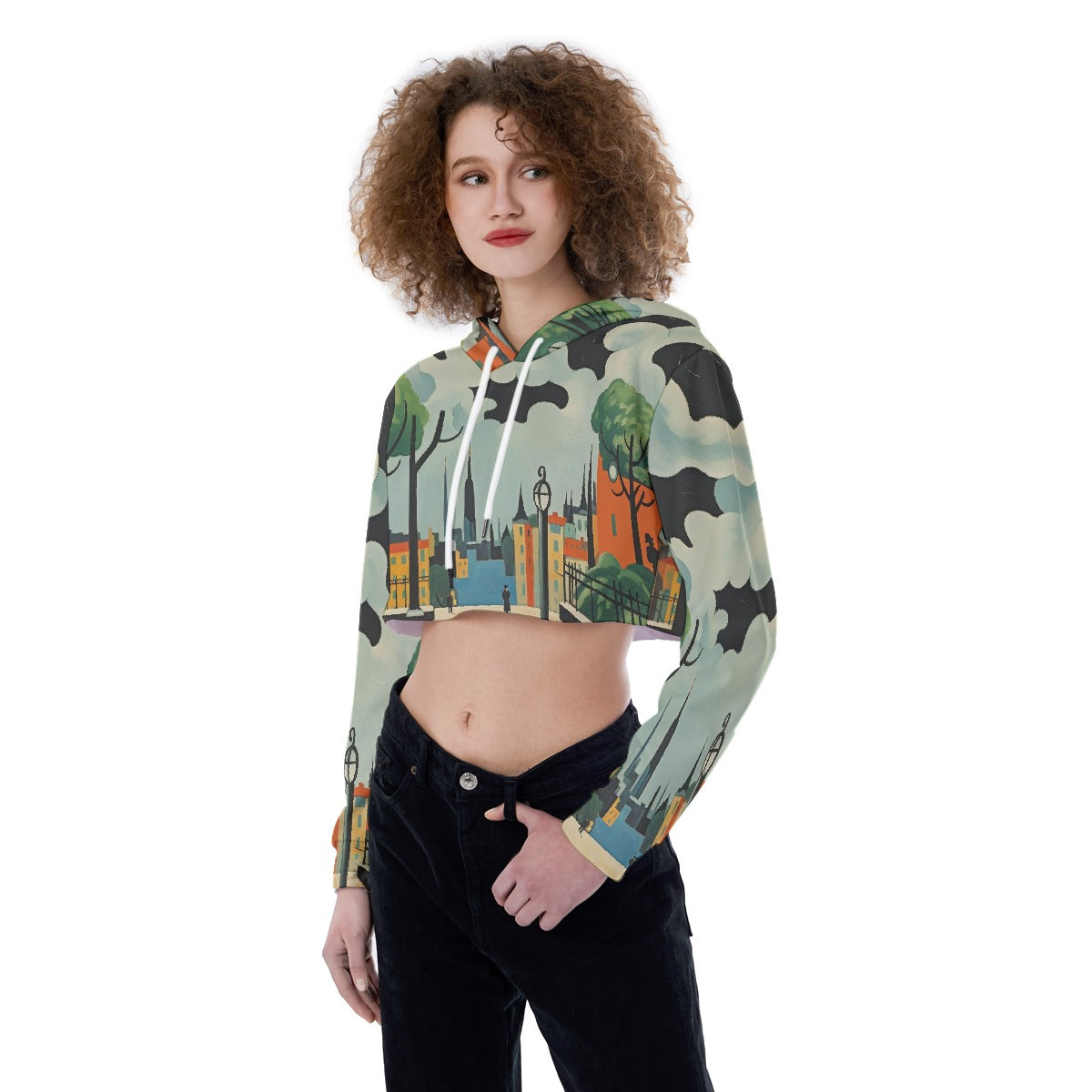All-Over Print Women's Crop Top Hoodie