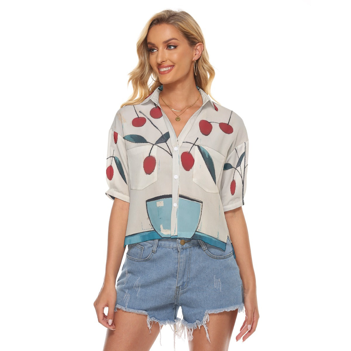 All-Over Print Women's V-neck Shirts