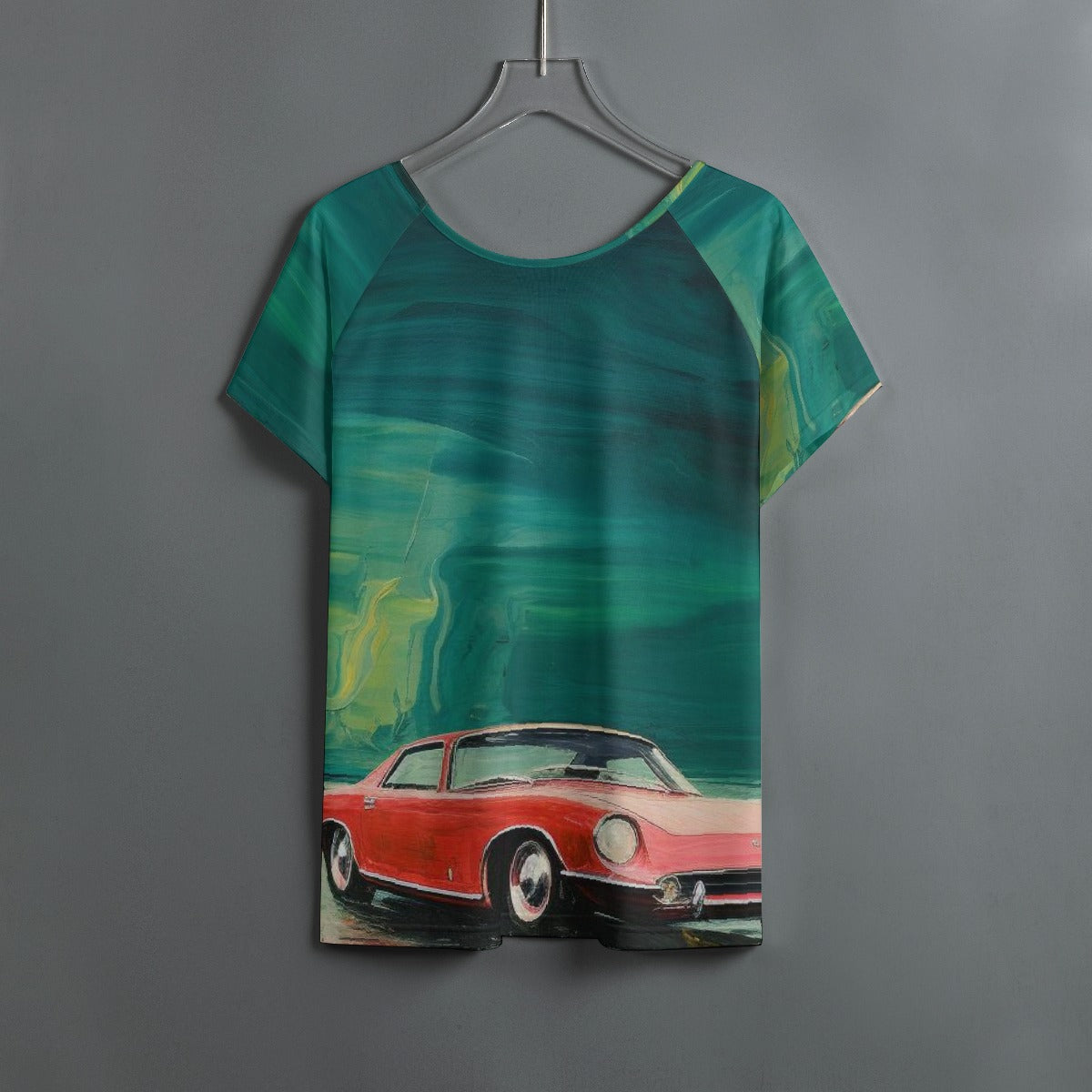 All-Over Print Women's Round Neck T-shirt With Raglan Sleeve