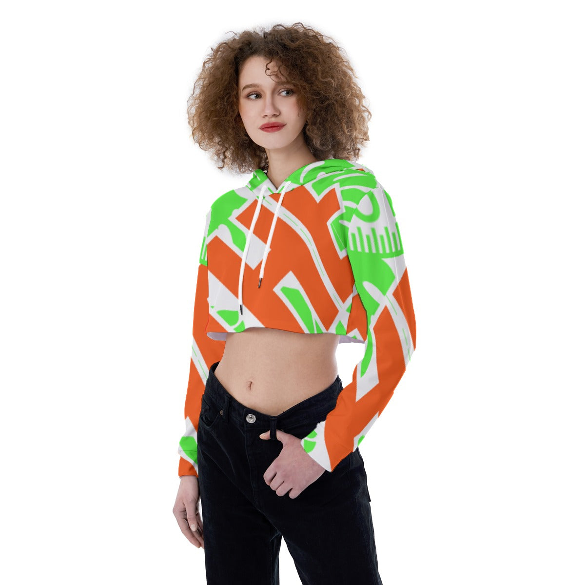 All-Over Print Women's Crop Top Hoodie
