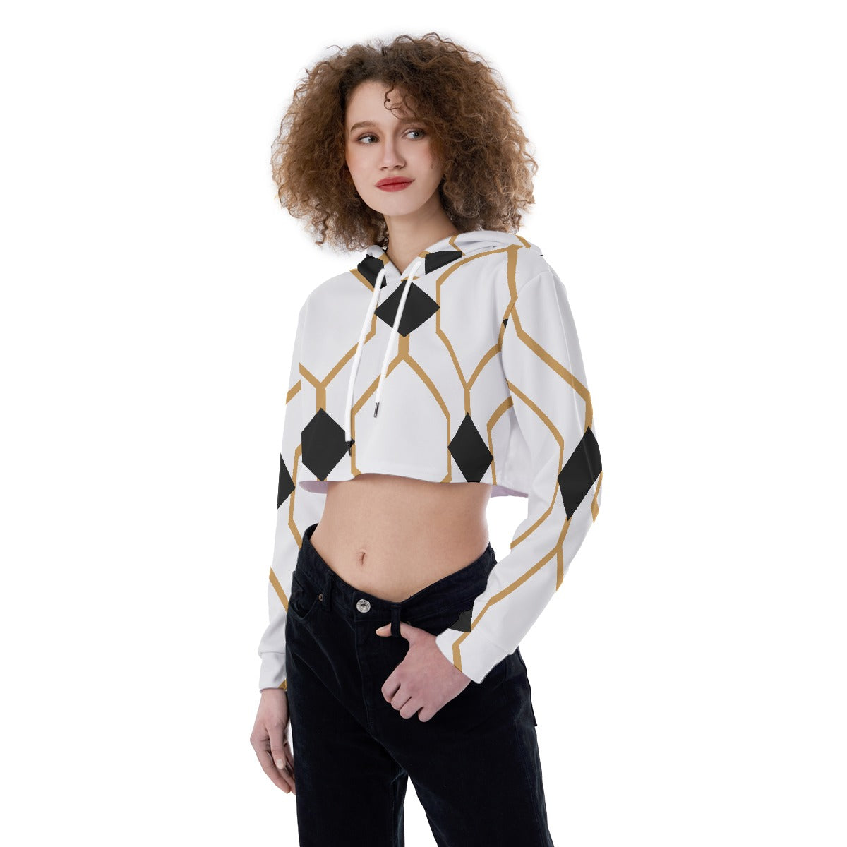 All-Over Print Women's Crop Top Hoodie