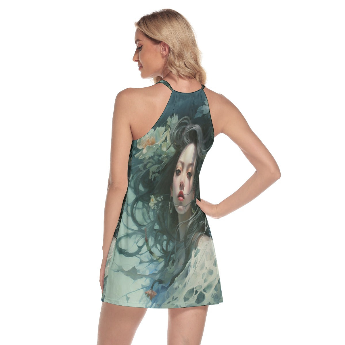 All-Over Print Women's Round Neck Above Knee Dress