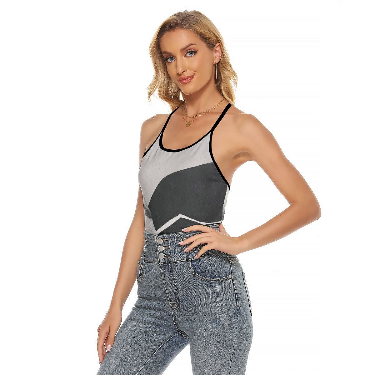 All-Over Print Women's Criss-Cross Open Back Tank Top
