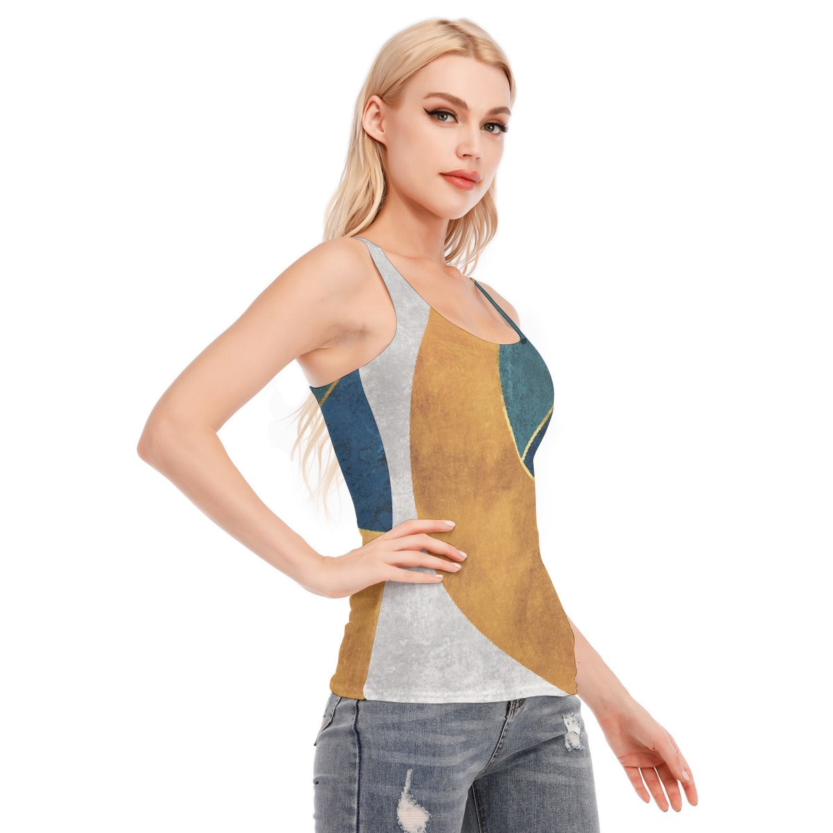 All-Over Print Women's Racer Vest | 190GSM Cotton
