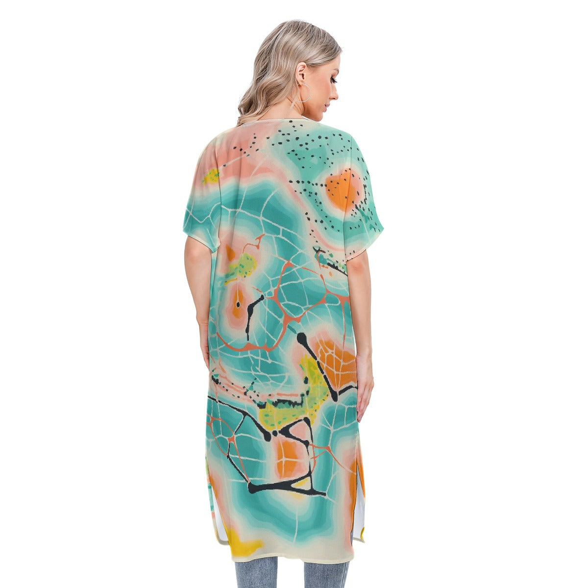 All-Over Print Women's Short Sleeve Cardigan