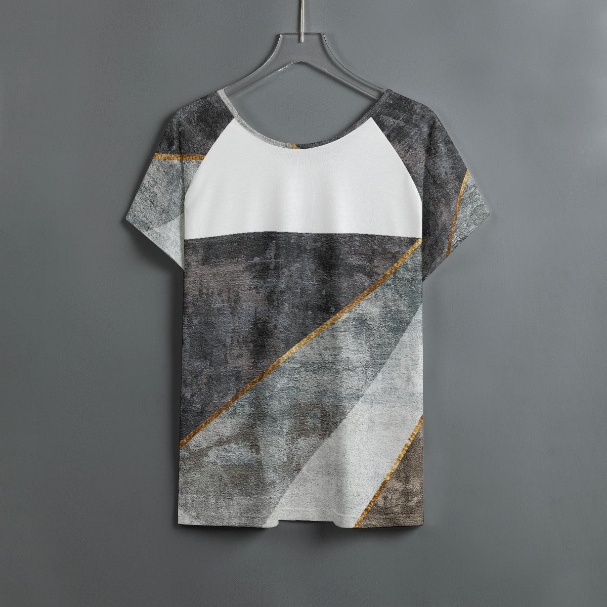 All-Over Print Women's Round Neck T-shirt With Raglan Sleeve