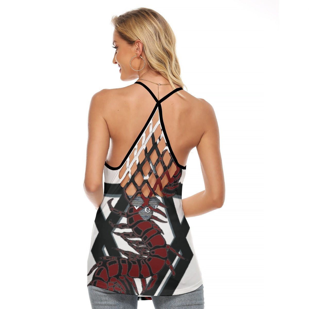 All-Over Print Women's Criss-Cross Open Back Tank Top