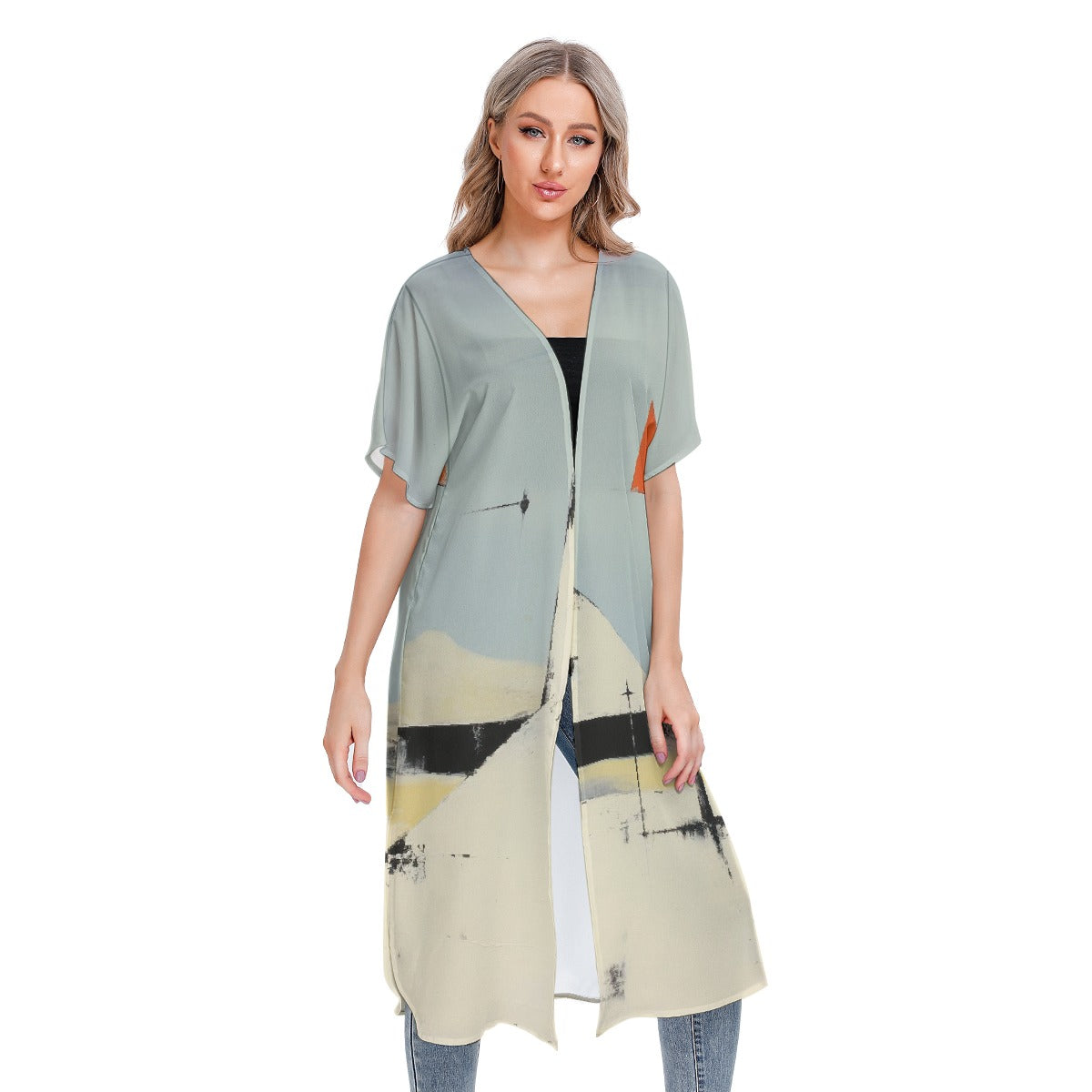 All-Over Print Women's Short Sleeve Cardigan