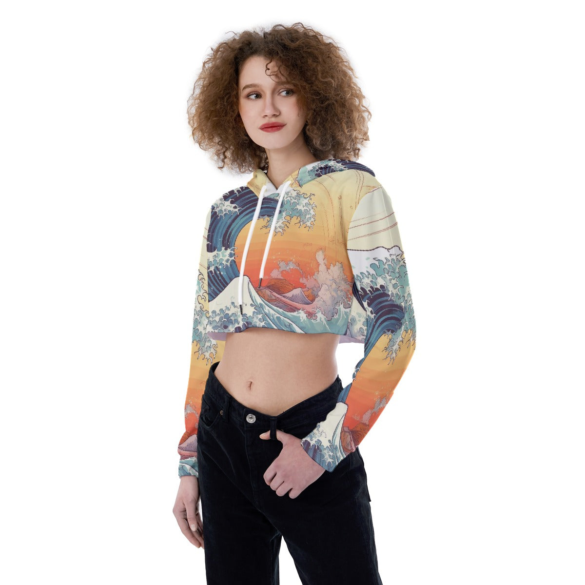 All-Over Print Women's Crop Top Hoodie