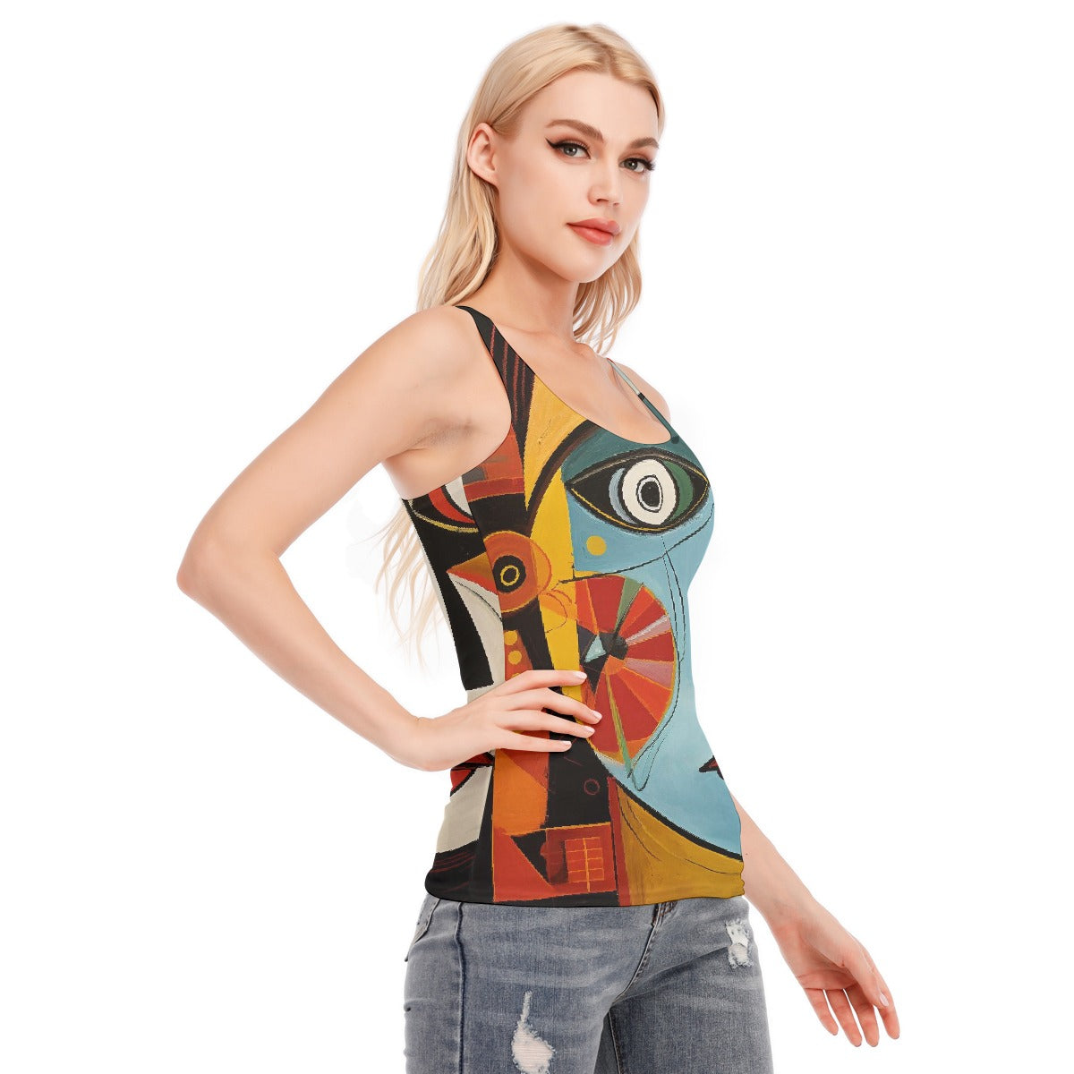All-Over Print Women's Racer Vest | 190GSM Cotton