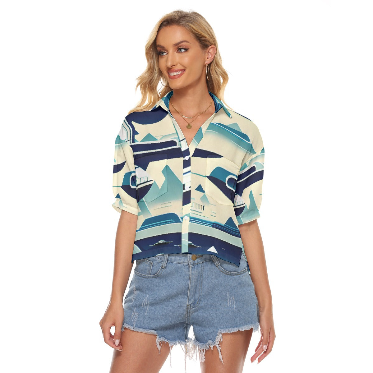 All-Over Print Women's V-neck Shirts