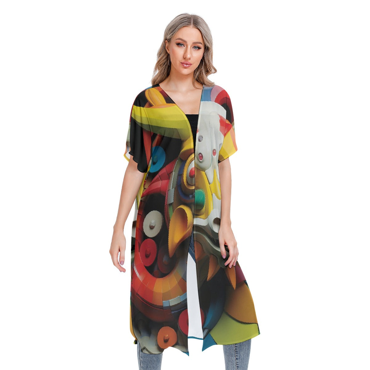 All-Over Print Women's Short Sleeve Cardigan