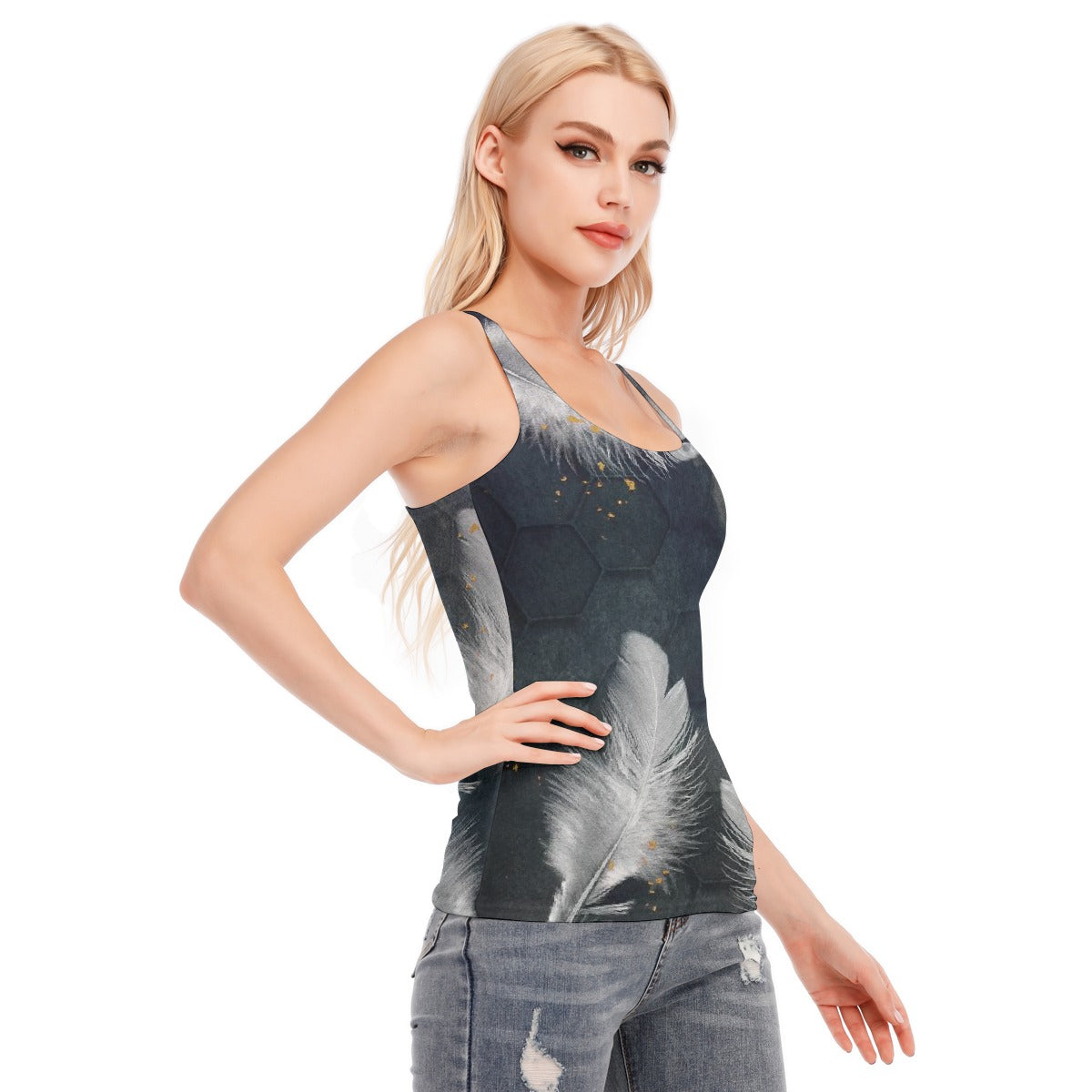 All-Over Print Women's Racer Vest | 190GSM Cotton