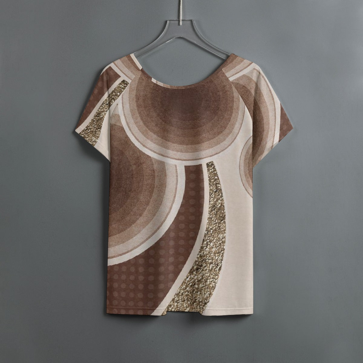 All-Over Print Women's Round Neck T-shirt With Raglan Sleeve