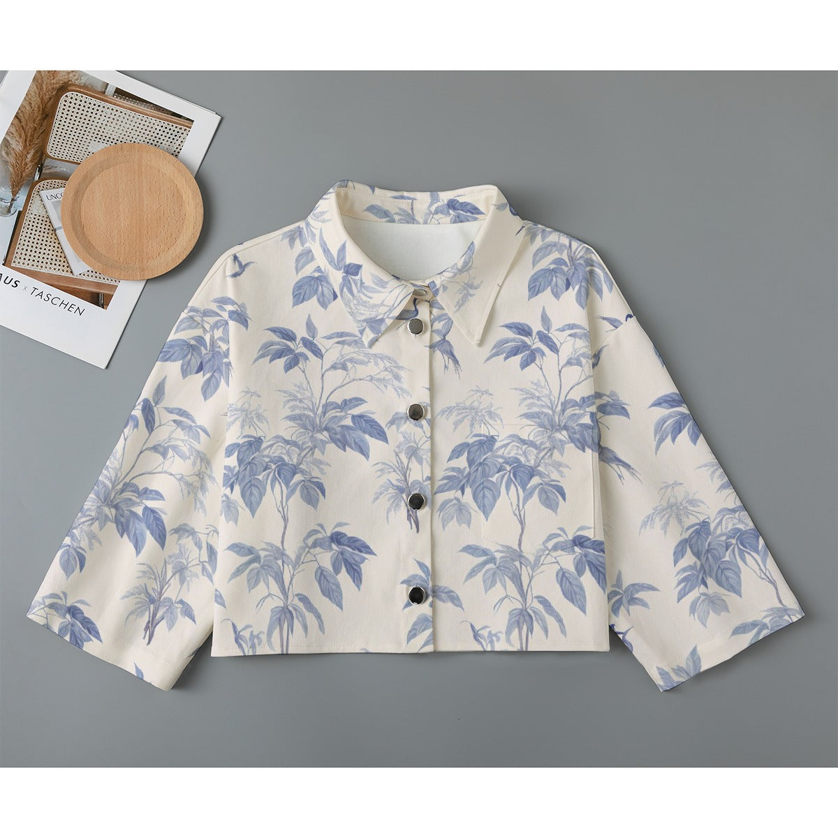 All-Over Print Women's Cropped Jacket | 245GSM Cotton
