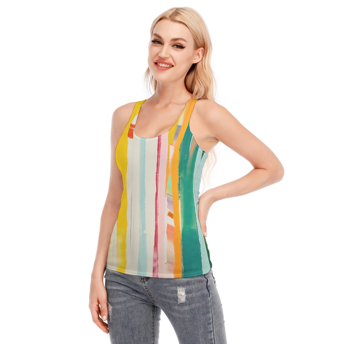 All-Over Print Women's Racer Vest | 190GSM Cotton