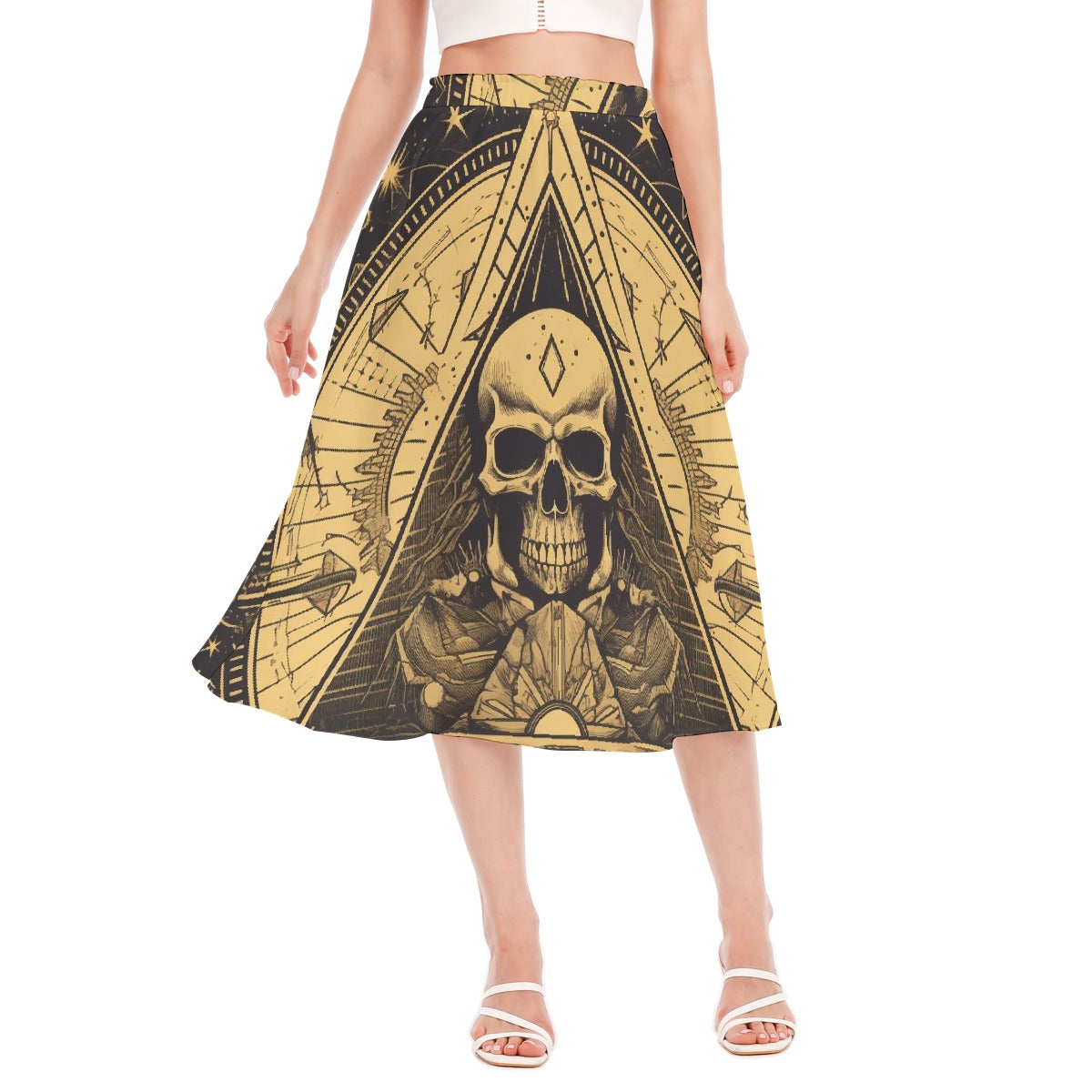 All-Over Print Women's Long Section Chiffon Skirt
