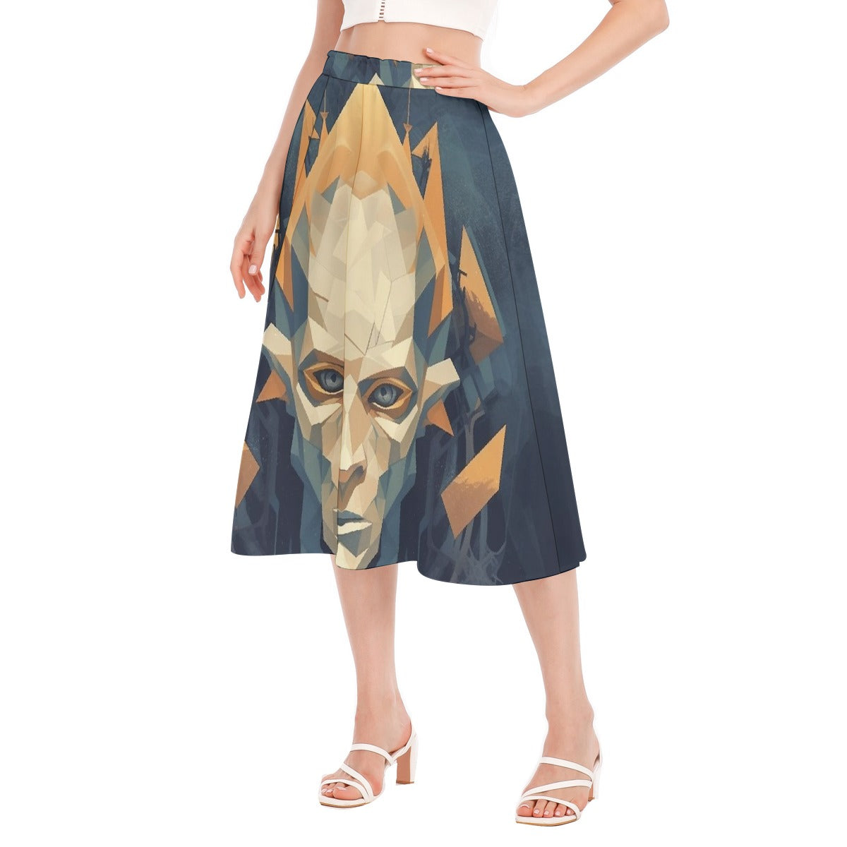 All-Over Print Women's Long Section Chiffon Skirt