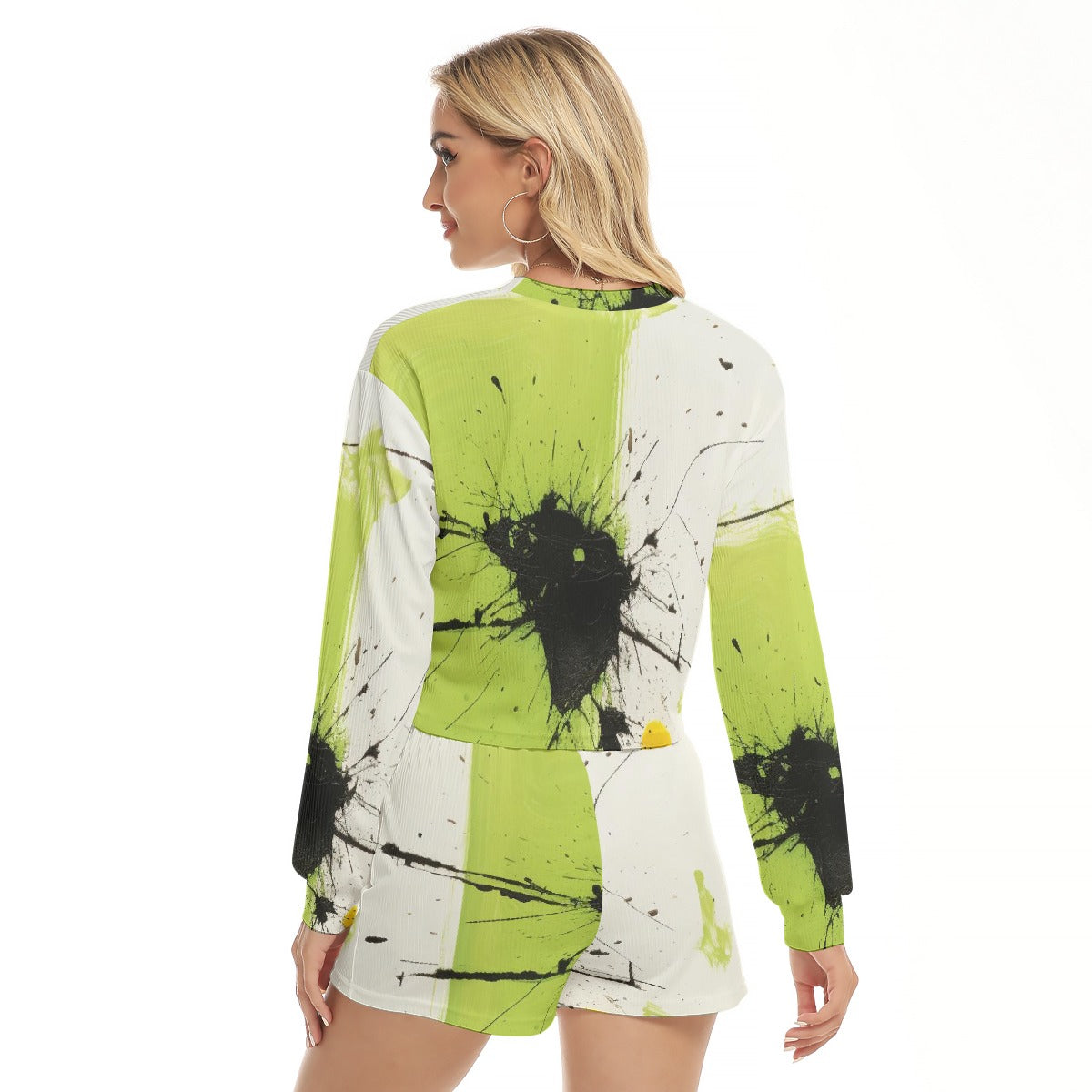 All-Over Print Women's Short Sweatshirt And Pants Suit