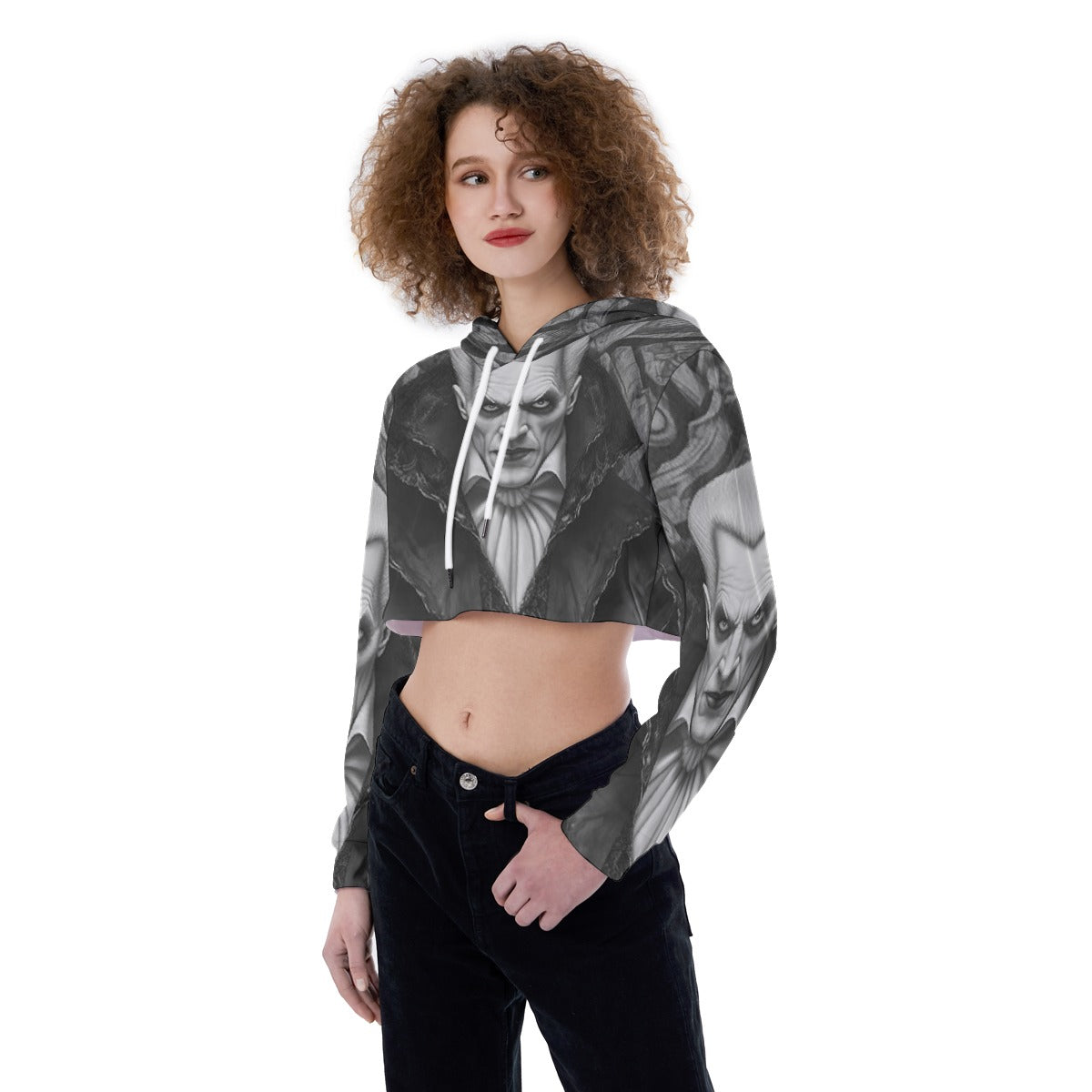 All-Over Print Women's Crop Top Hoodie