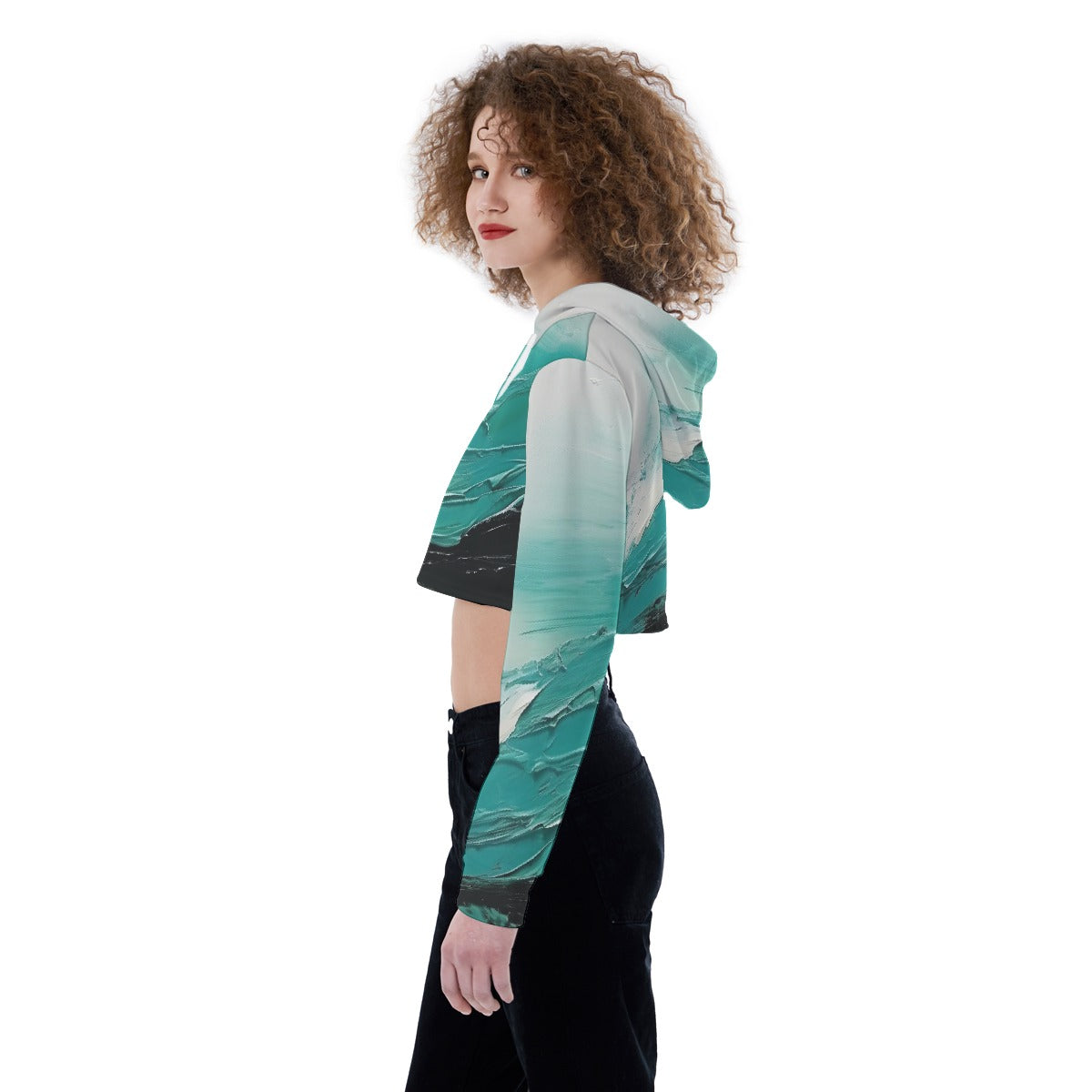 All-Over Print Women's Crop Top Hoodie