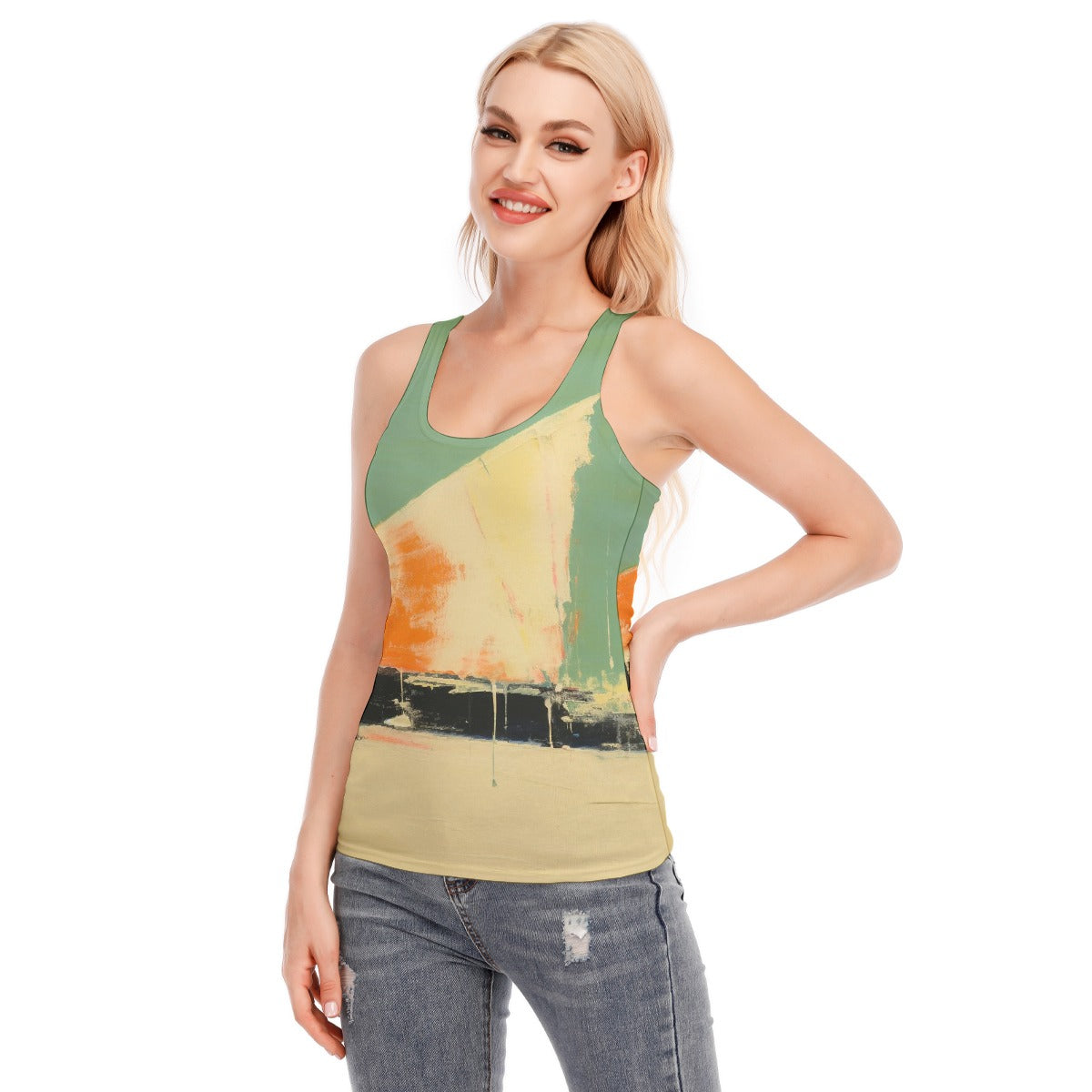 All-Over Print Women's Racer Vest | 190GSM Cotton