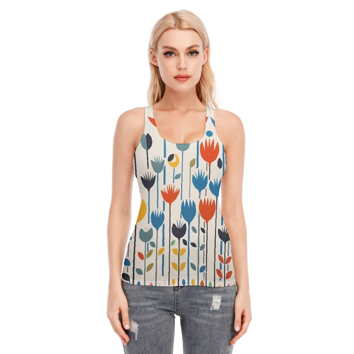 All-Over Print Women's Racer Vest | 190GSM Cotton