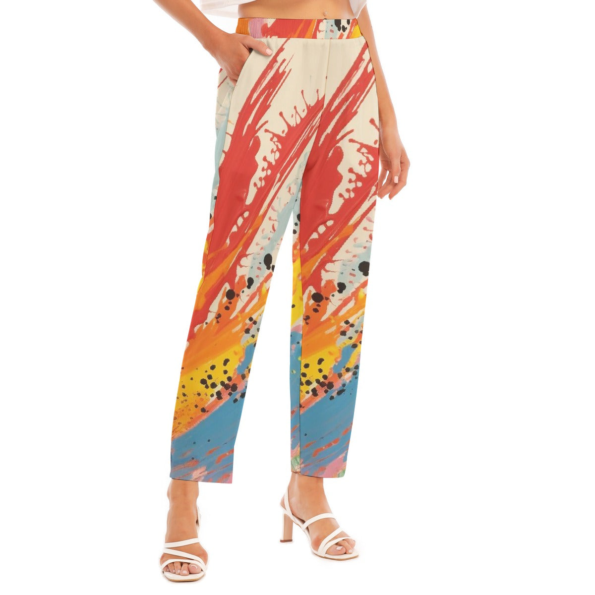 All-Over Print Women's Loose Straight-leg Pants